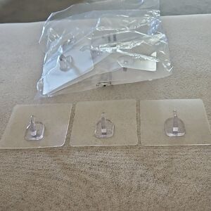 Clear Adhesive Wall Hooks - Pack of Clear Hooks - One Dozen Hooks